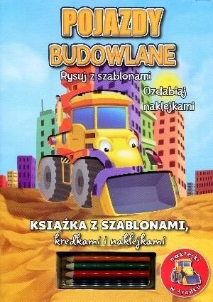 Pojazdy budowlane Rysuj z szablonami ozdabiaj naklejkami