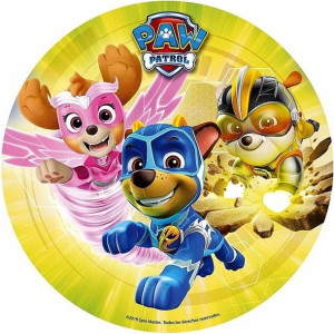 Opłatek Na Tort Psi Patrol Mighty Pups Gruby 20cm