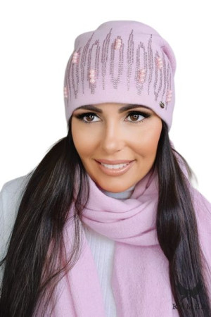 CZAPKA DAMSKA wełniana kolor pink - GINA