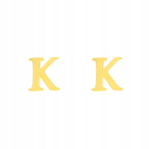 Złote kolczyki sztyfty litera "K" pr.585