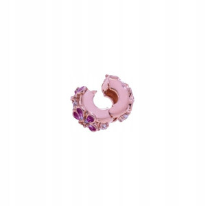 Charms - Pozłacana kulka z kwiatkiem - pr.925