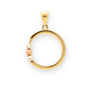 Złota zawieszka Ring i kolorowe kulki - pr. 585