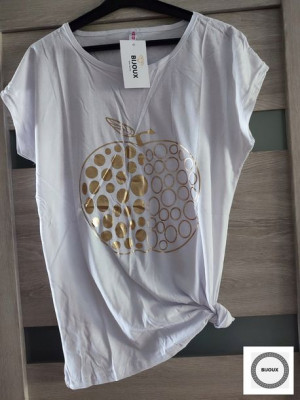 BL15 T-shirt Damski Złote Jabłuszko 4XL Biały