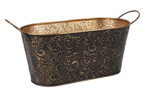 Owalny Koszyk Metalowy Z Uchwytami 29x15x13/15 Cm