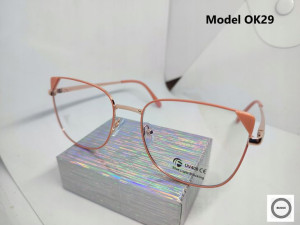 OK29 Okulary Zerówki Antyrefleks Różowe Złote