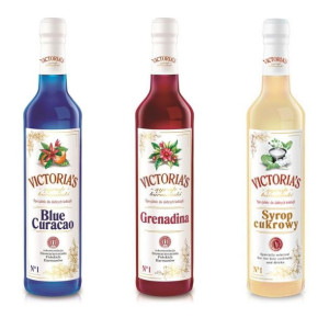 3 syropy Blue Curacao, Grenadina, Cukrowy 3 x 490 ml