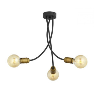 Luce lampa sufitowa czarna mosiądz 1876 LU 3 p Jupiter