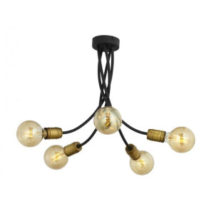 Luce lampa sufitowa czarna mosiądz 1877 LU 5 p Jupiter