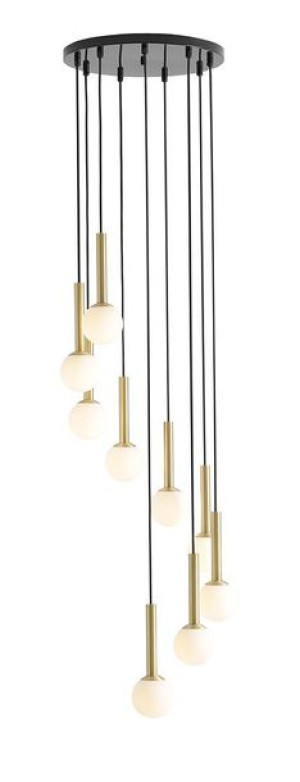 Riu lampa wisząca czarno mosiężna kule 1103N1 Aldex