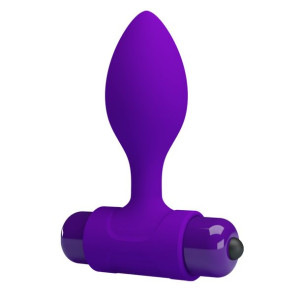 Wibrujący korek analny mała sex zatyczka do pupy 8cm fioletowy