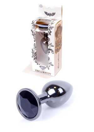 Plug korek analny stalowy z kryształem 2,7cm czarny