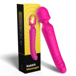 Masażer łechtaczki podgrzewany różdżka 22 cm 9 trybów różowy