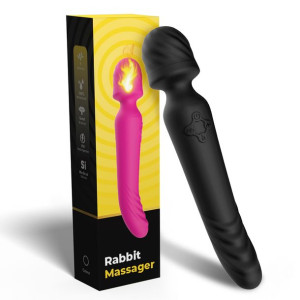 Masażer łechtaczki podgrzewany wibrator 22 cm 9 trybów czarny