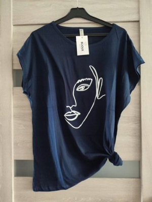 BL5 T-shirt Damski Twarz Kobiety 3XL Granat