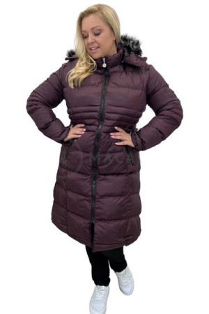 Kurtka Pikowana Z Kapturem Plus Size Terisa I Bordowa 50/5xl