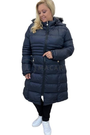 Kurtka Pikowana Z Kapturem Plus Size Terisa I Granatowa 56/8xl