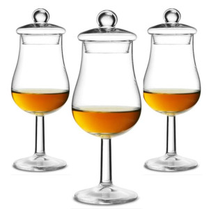 Zestaw 3 kieliszków do degustacji whisky z pokrywkami