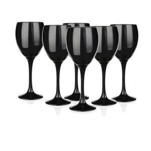 Czarne kieliszki do wina, drinków 300 ml 6 szt