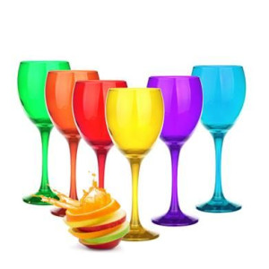 Kieliszki do wina kolorowe Rozella 300 ml 6 szt