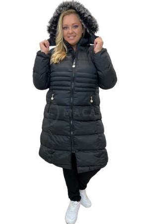 Kurtka Pikowana Z Kapturem Plus Size Terisa I Czarna 54/7xl