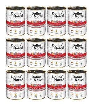 Dolina Noteci Premium Junior Bogata w Serca Wołowe 12x400 g