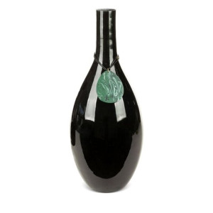 Szklany Wazon Dekoracyjny Capri (02) (fi) 18 X48 Cm Czarny