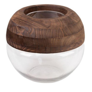 Szklany Wazon Dekoracyjny Grace1 (08) (fi) 25x23 Cm Biały