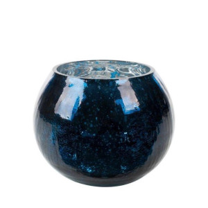 Szklany Świecznik Dekoracyjny Verre2 (2) (fi) 10x8 Cm Granatowy