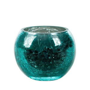 Szklany Świecznik Dekoracyjny Verre5 (2) (fi) 10x8 Cm Turkusowy