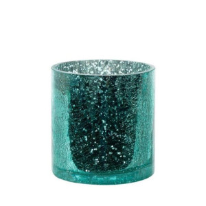 Szklany Świecznik Dekoracyjny Verre5 (3) (fi) 10x10 Cm Turkusowy
