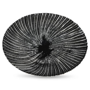 Szklana Patera Dekoracyjna Adina (01) (fi) 32x3 Cm Czarny