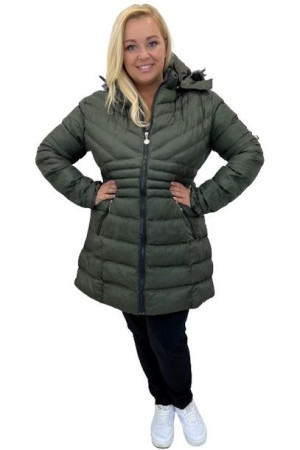 Kurtka Pikowana Z Kapturem Plus Size Terisa Ii Khaki 52/6xl