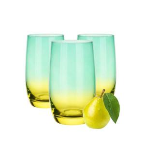 Kolorowe szklanki retro long drink Lemoniada 400 ml 6 szt