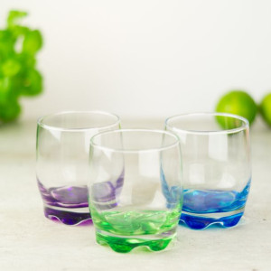 Szklanki do drinków z kolorowym dnem 250 ml 6 szt