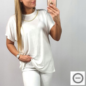 BL32 Bluzka Damska Z Łańcuszkiem S/M Biała