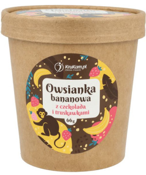 Owsianka bananowa z czekoladą i truskawkami 66 g - Krukam