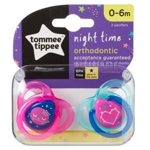 Tommee Tippee Smoczki Uspokajające 0-6m Świecą