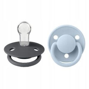 Bibs Smoczek De Lux 2-Pack Iron & Baby Blue