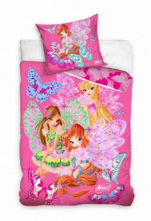 Pościel 160x200  bawełna Róż Winx