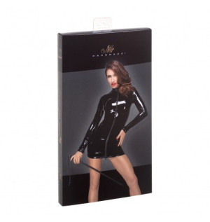 F187 PVC mini dress with black 2-way zipper in the front L