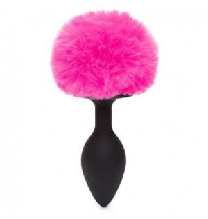 Happy Rabbit Bunny Tail Butt Plug Black Medium