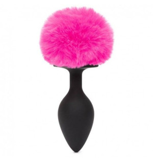 Happy Rabbit Bunny Tail Butt Plug Black Large