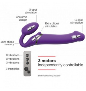 Vibrating Strap-on Purple XL