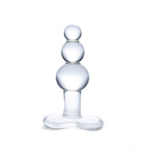 Glas - Beaded Glass Butt Plug With Tapered Base