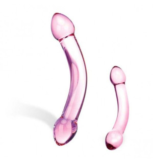 Glas - Double Trouble Purple Glass Dildo
