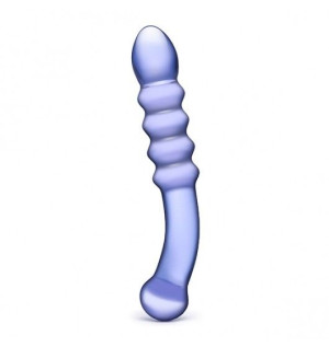 Glas - Purple Rain Ribbed Glass Dildo
