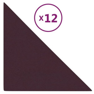 Panele ścienne, 12 szt., fioletowe, 30x30 cm, tkanina, 1,08 m²