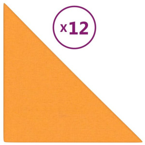 Panele ścienne, 12 szt, ciemnożółte, 30x30 cm, tkanina, 1,08 m²