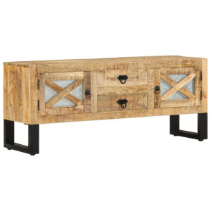 Szafka pod telewizor, 110x30x45 cm, surowe drewno mango
