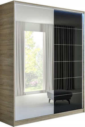 Szafa MELISSA 150 x 250 CZARNY Lacobel-Lustro